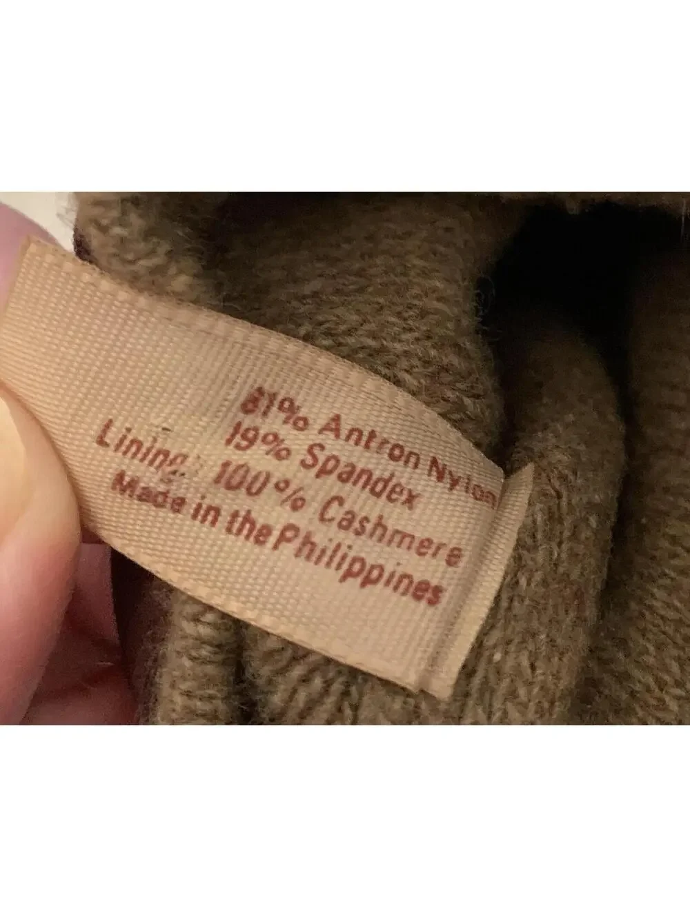 Aris Isotoner Cashmere Lined Gloves Plum Chevron Leather Trim One Size Vintage - Picture 4 of 4